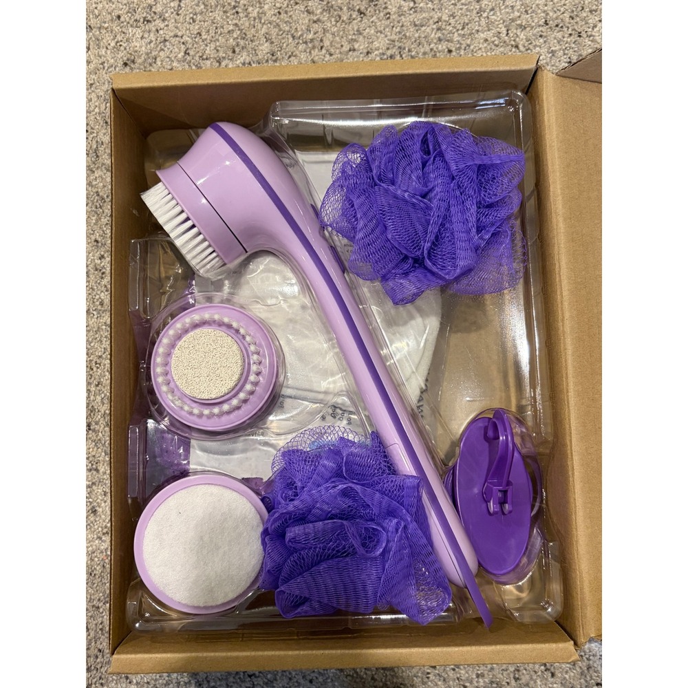 Idea Village Spin Spa Body Brush Purple 5 Interchangeable Heads SPSPA-PH